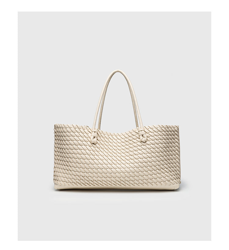 Women's Woven Tote Bag – Structured East-West Shape