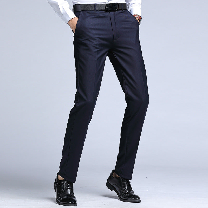 Men's Slim Wool-Blend Pants – Tailored Straight Leg