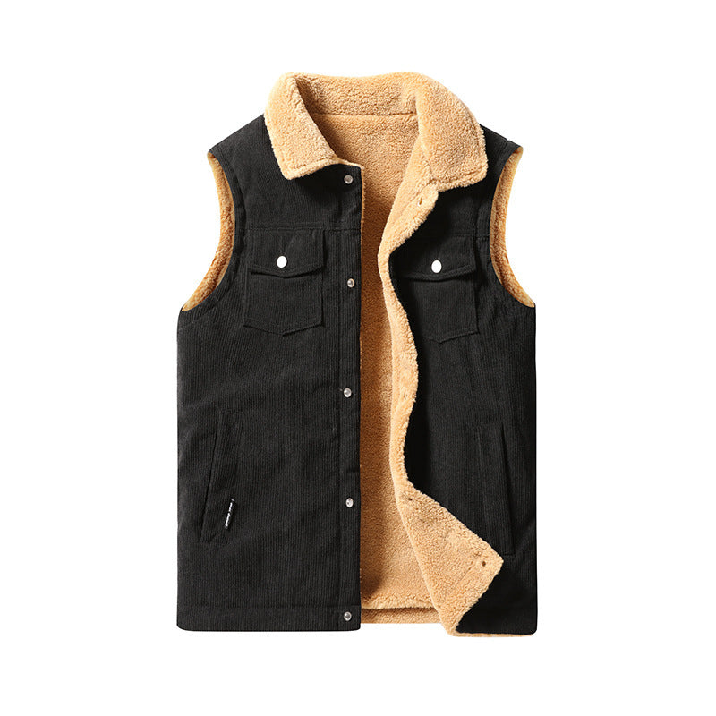 Men's Corduroy-Look Vest – Lined Workwear Fit
