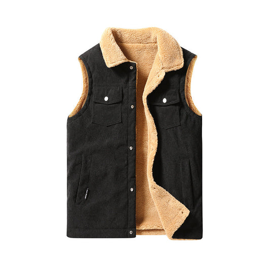 Men's Corduroy-Look Vest – Lined Workwear Fit