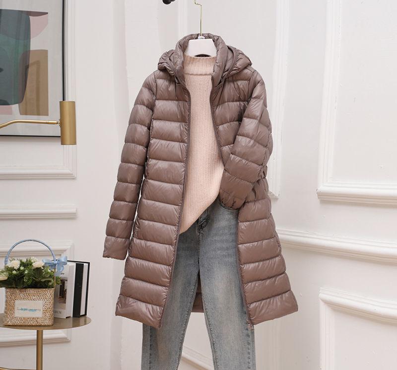 Women's Long Down Puffer Jacket – Detachable Hood