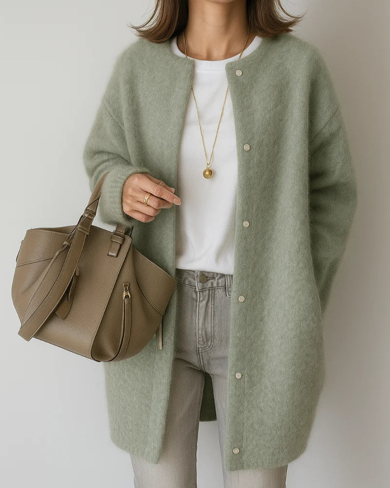 Women's Open-Front Cardigan Coat – Loose Straight Cut