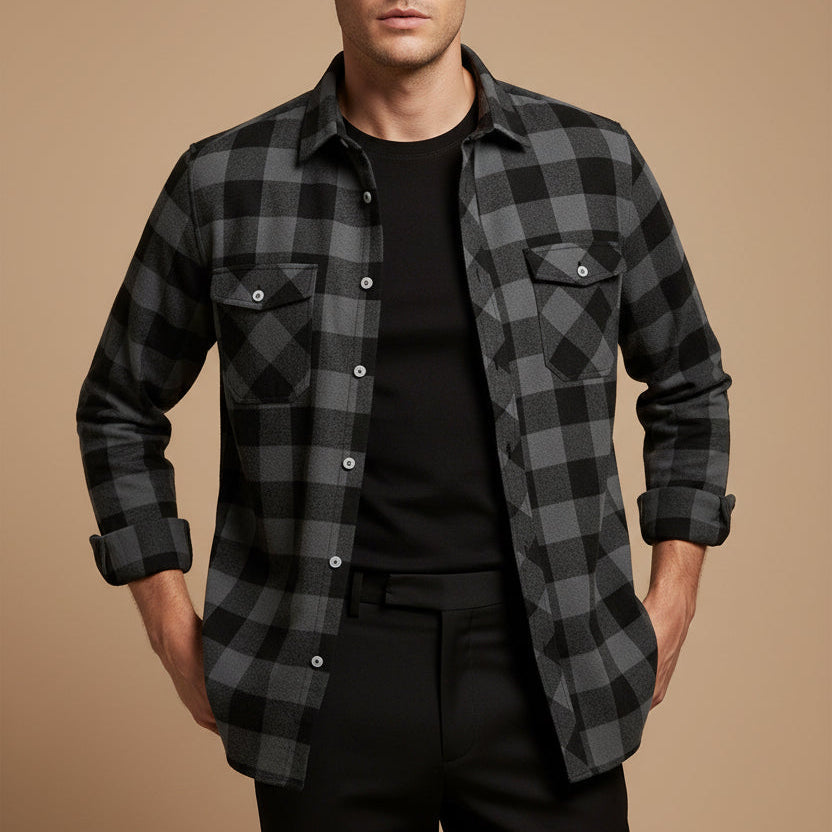 Men's Plaid Shirt – Relaxed Button-Up Overshirt