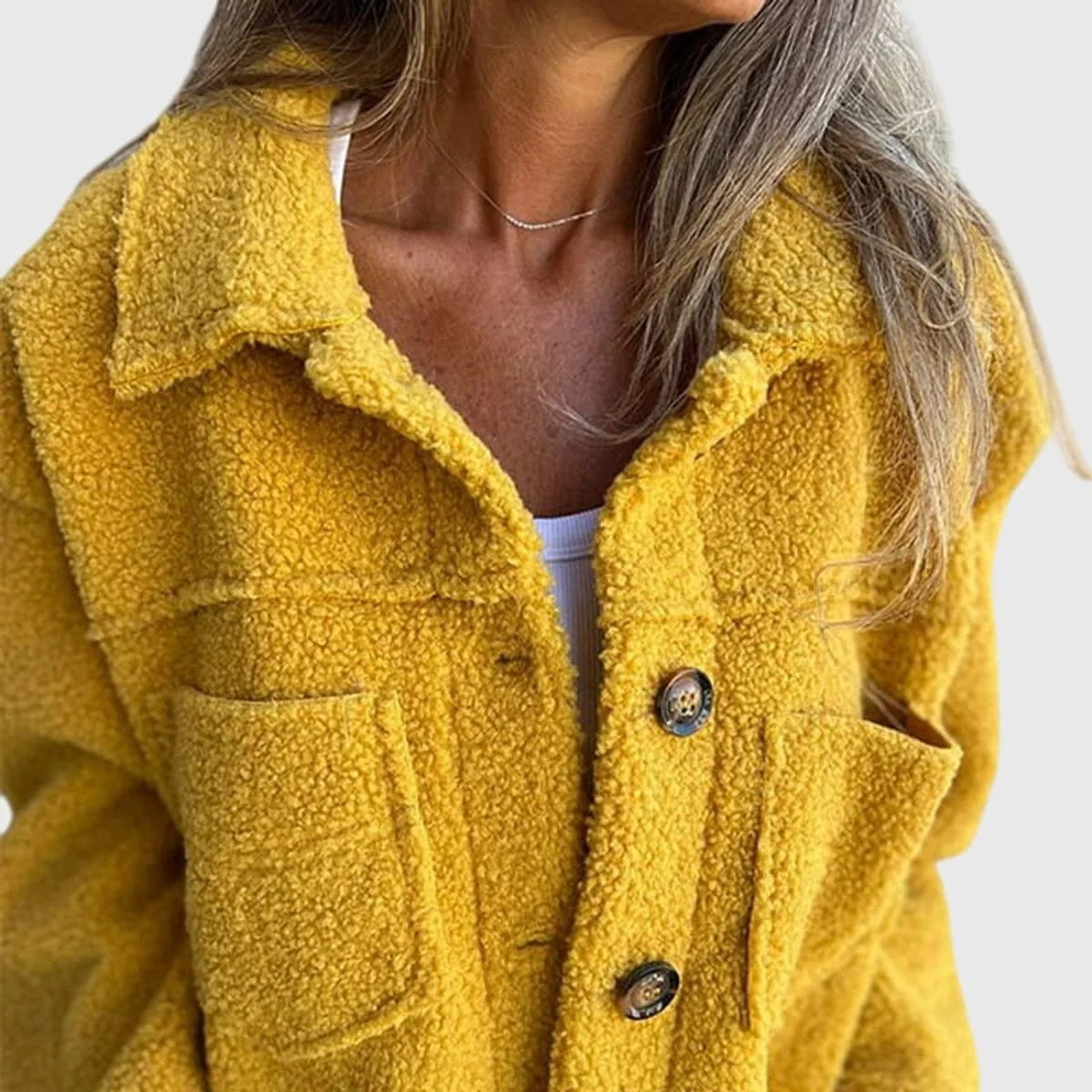Women's Single-Button Coat – Lambswool-Look Straight Fit