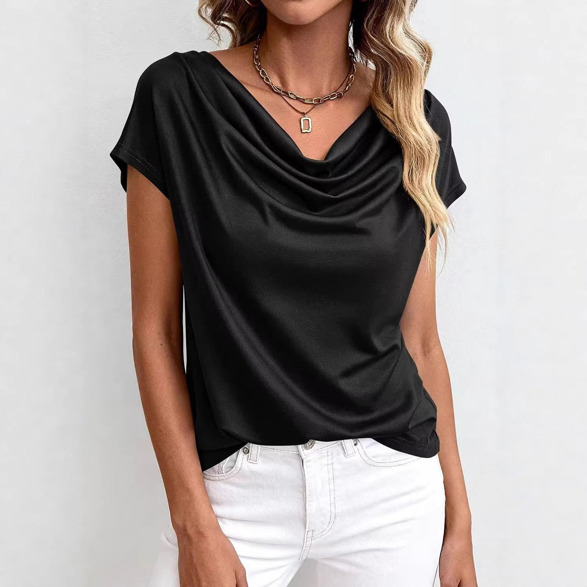 Women's Short-Sleeve Crew Neck Top – Relaxed Straight Fit