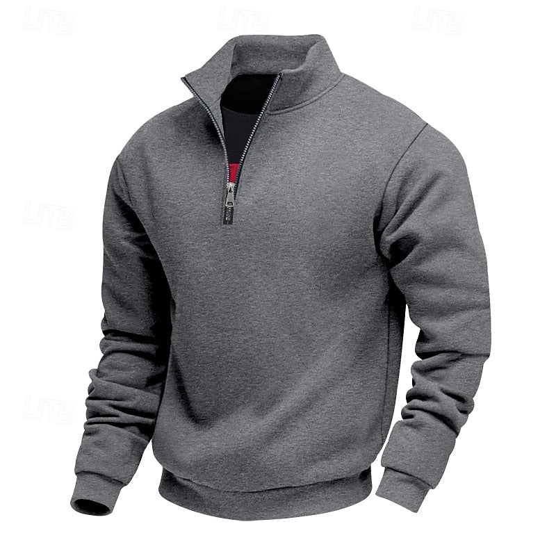 Men's Half-Zip Sweatshirt – Relaxed Fleece-Back Fit