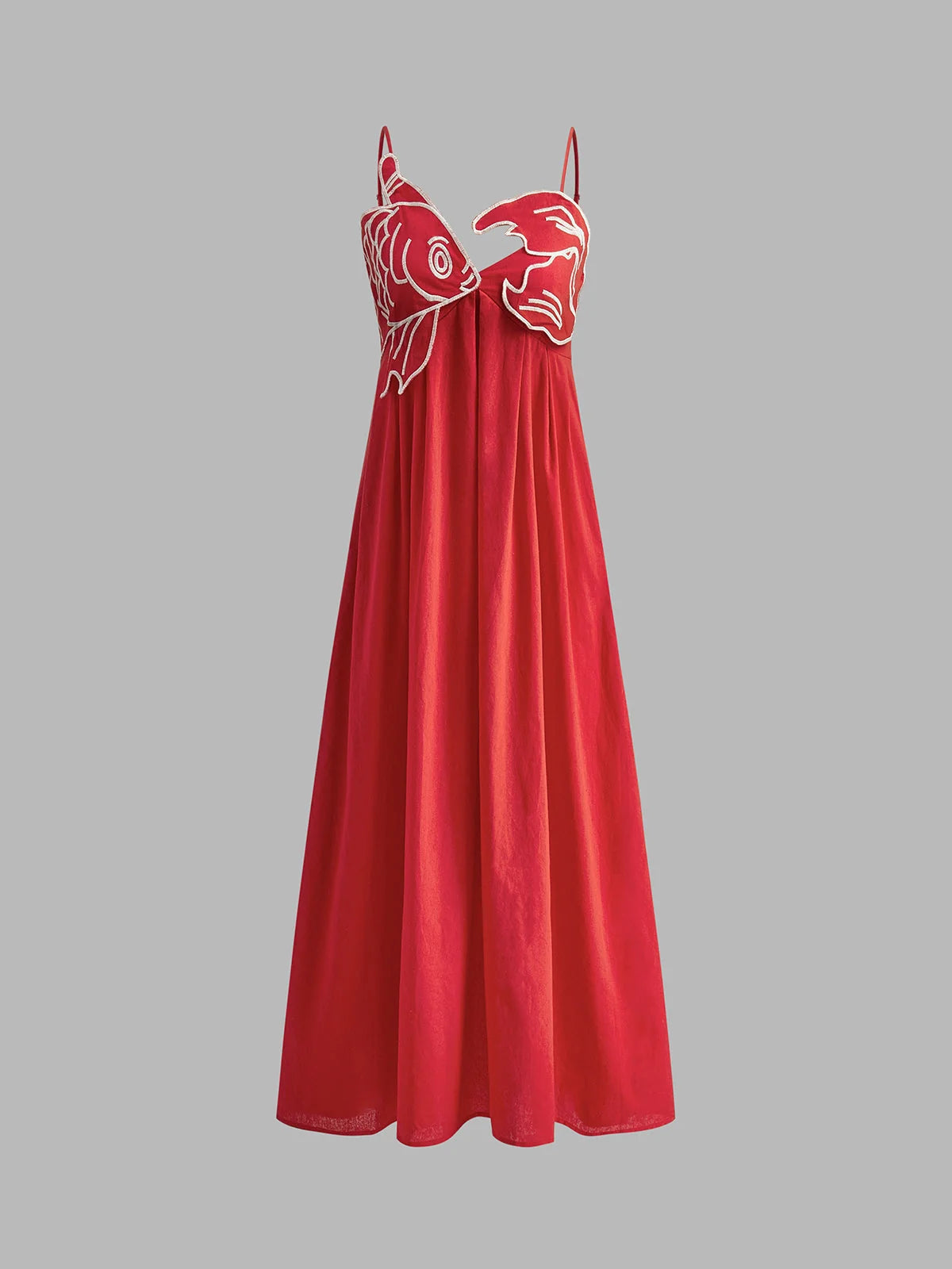 Women's Flounced Maxi Slip Dress – Sculpted Bodice Detail