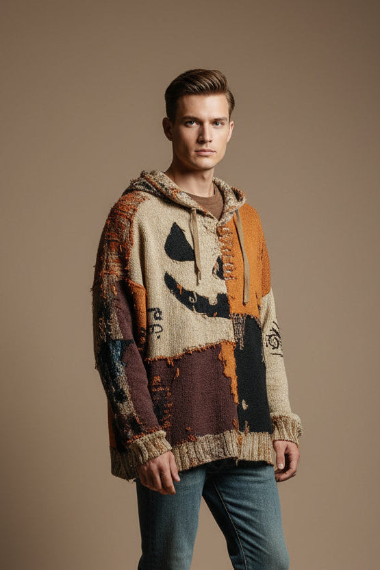 Unisex Halloween Graphic Sweater – 3D Print Loose Fit