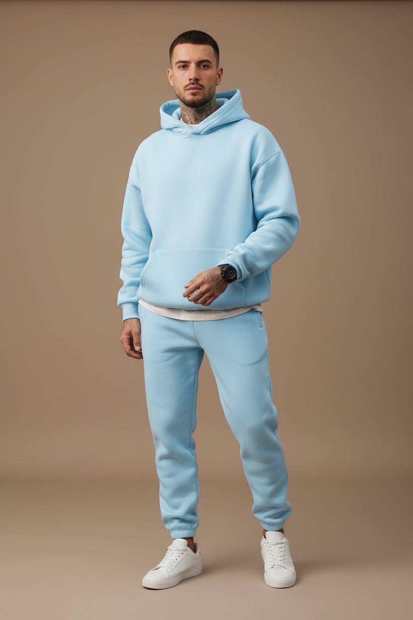 Men's Hooded Sweatsuit Set – Fleece-Lined Relaxed Fit