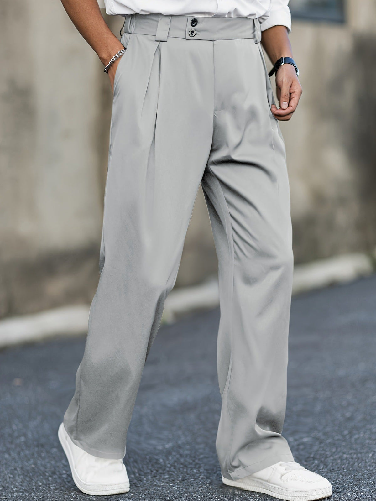 Men's Cropped Pants – High-Rise Stretch Straight Leg