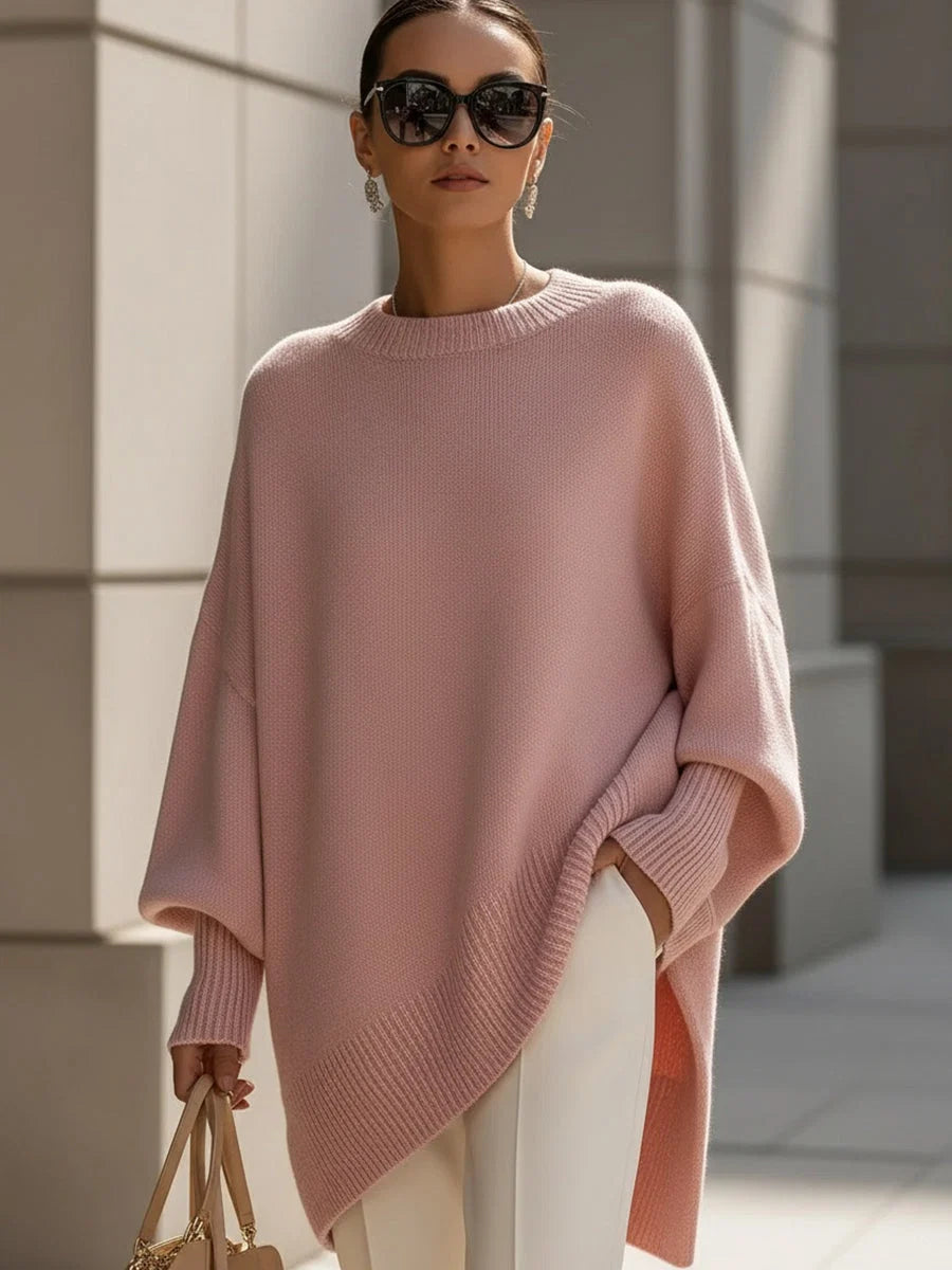 Women's Oversized Knit Sweater – Chunky Crew Neck