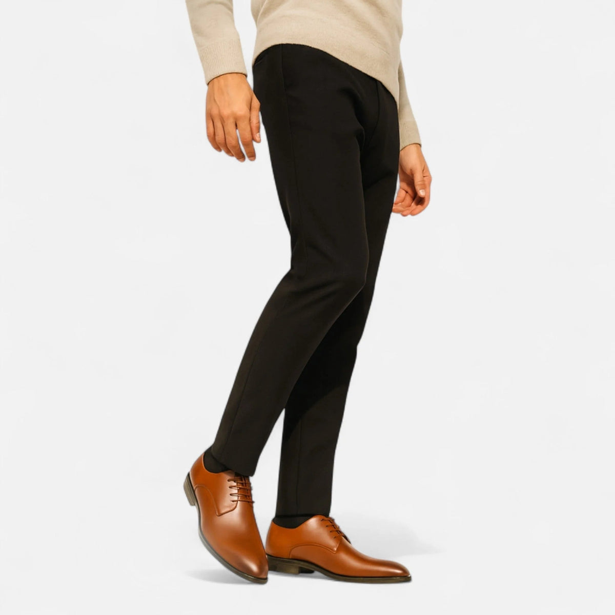 Men's Leather Derby Shoes – Classic Round Toe