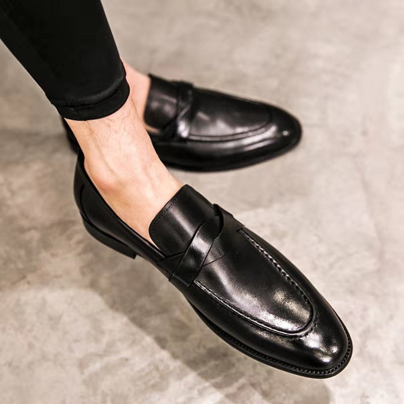 Men's Leather Slip-On Loafer – Rounded Toe Low Profile