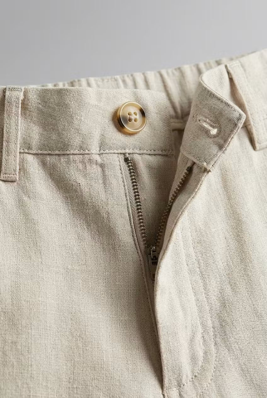 Men's Linen-Blend Two-Piece Suit – Relaxed Straight Leg