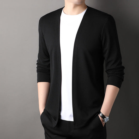 Men's Knit Cardigan – Open-Front Relaxed Fit