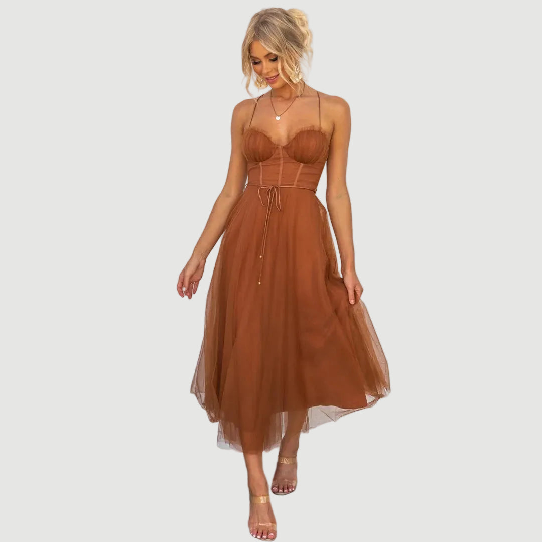 Women's Mesh Midi Dress – Princess Silhouette