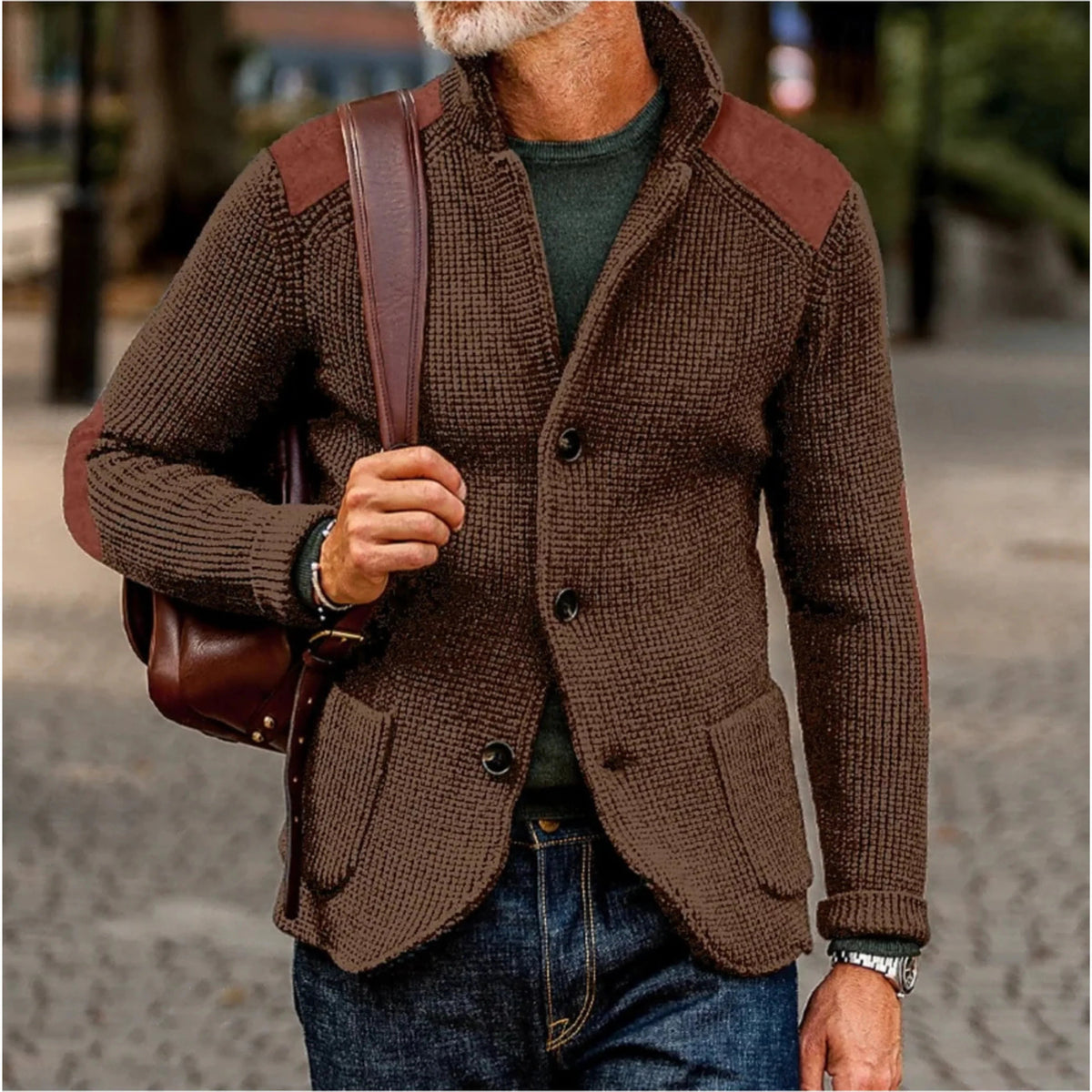 Men's Cardigan Jacket – Relaxed Retro Button-Front