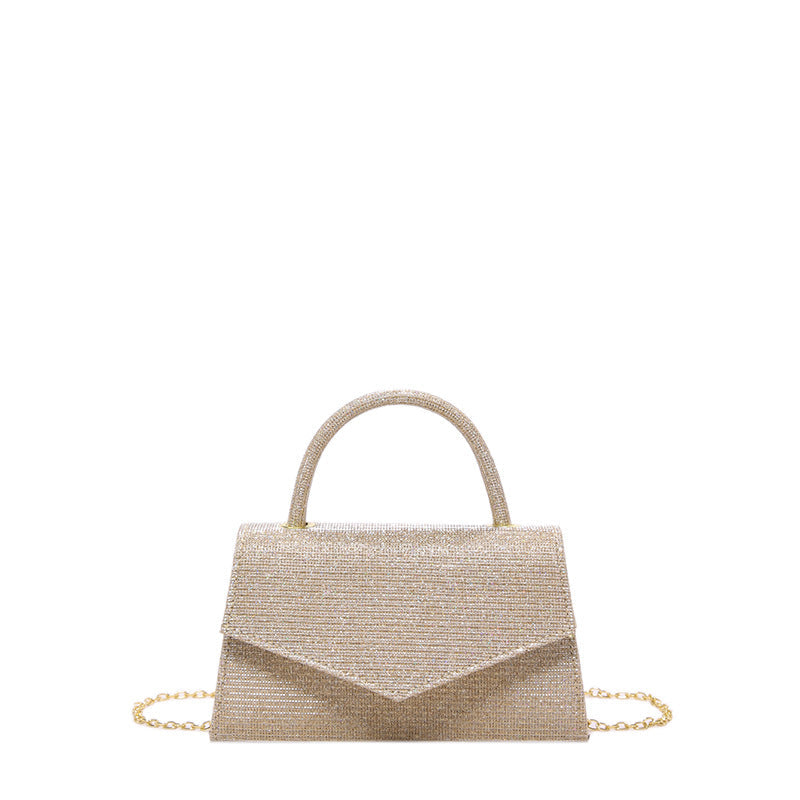 Women's Square Clutch Bag – Diamond-Effect Hard Shell