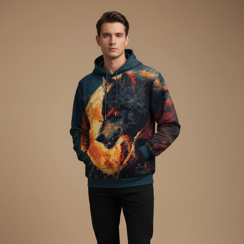 Men's Halloween Hoodie – 3D Pumpkin Print