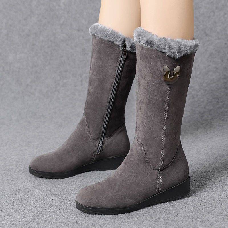 Women's Mid-Calf Boots – Faux Fur Lined