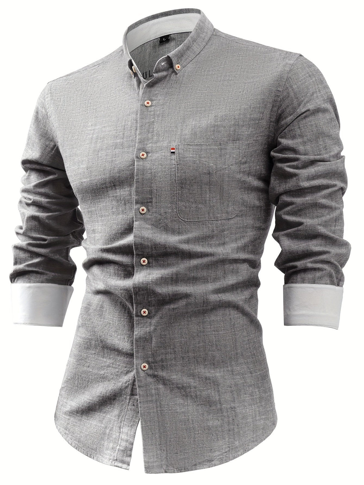Men's Cotton-Linen Shirt – Straight Fit Long Sleeve