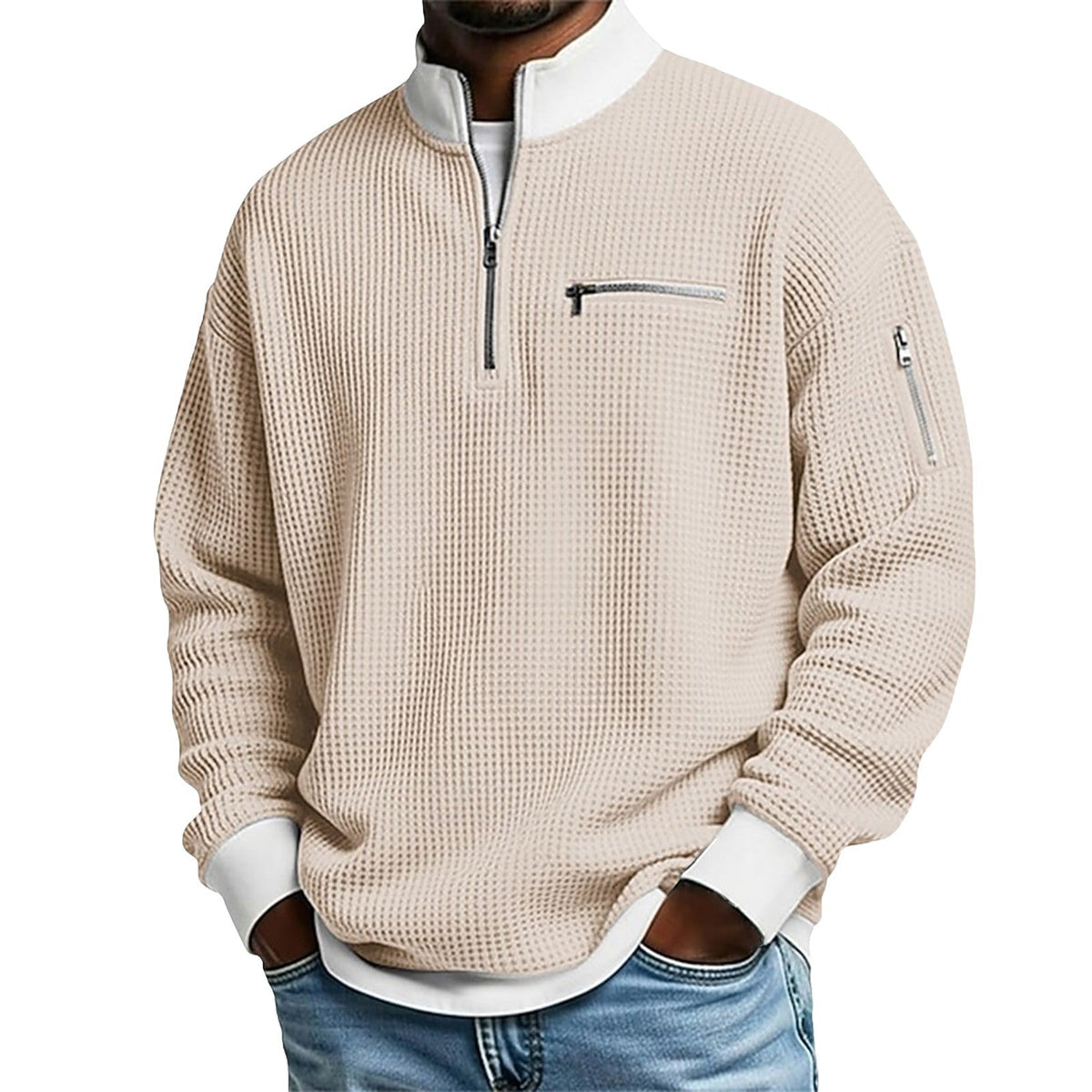 Men's Half-Zip Sweater – Fine Textured Knit