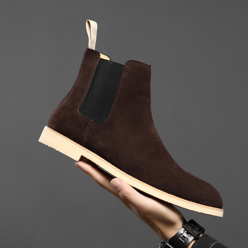 Men's Nubuck Leather Boot – Pointed Toe High-Top