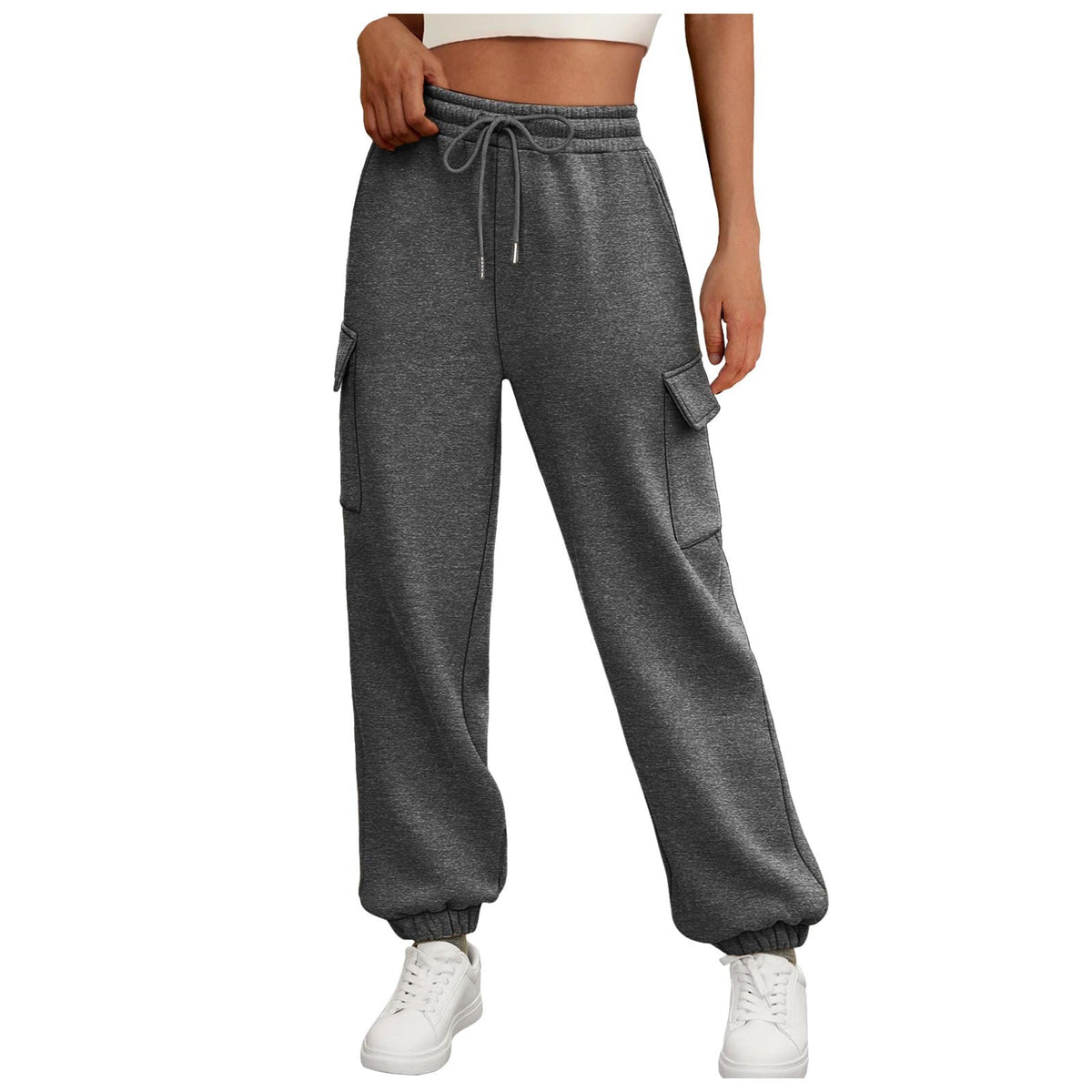 Women's Cargo Jogger Pants – Fleece-Lined Relaxed Fit