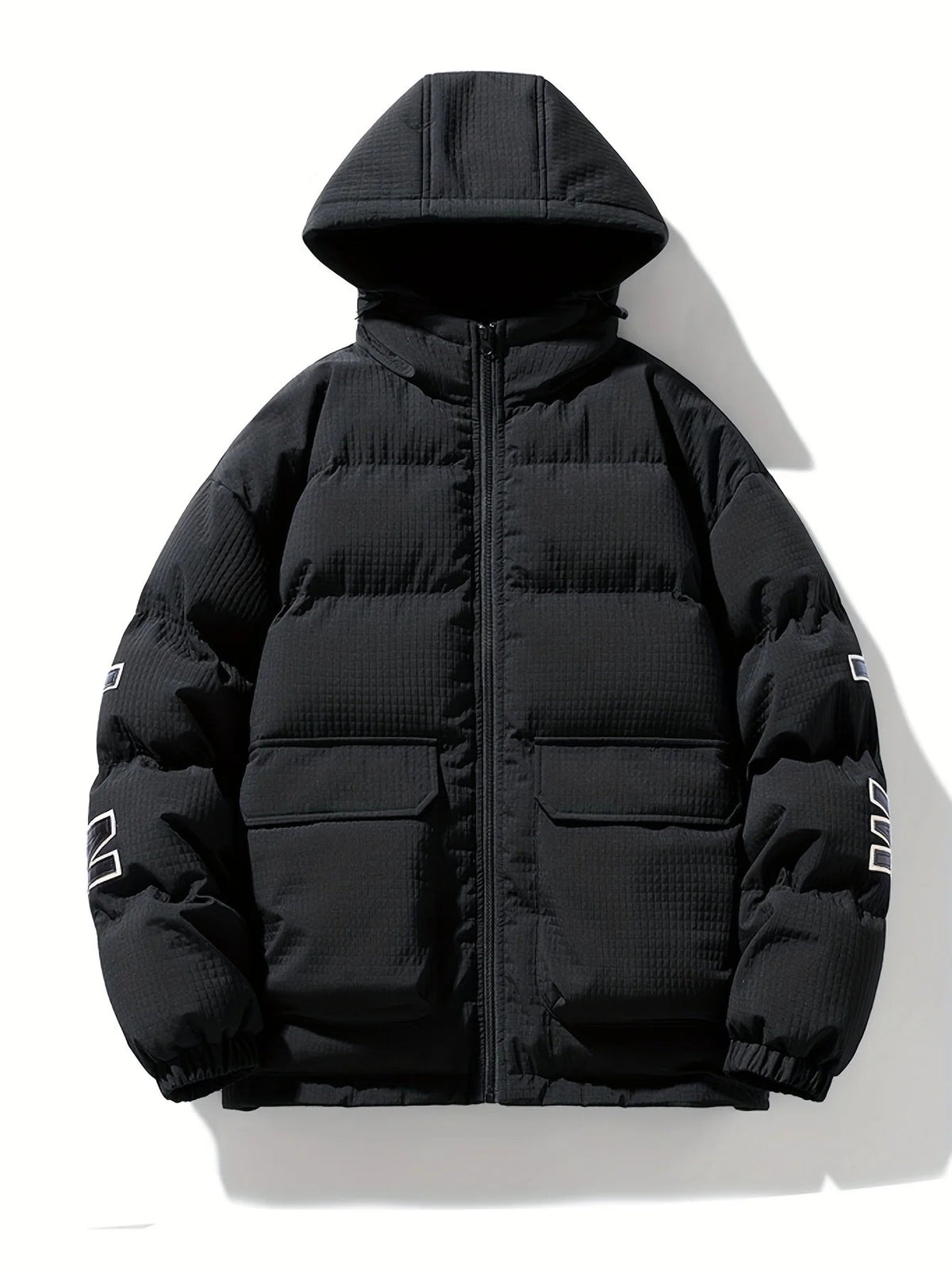 Men's Hooded Quilted Coat – Relaxed Hip-Length Fit