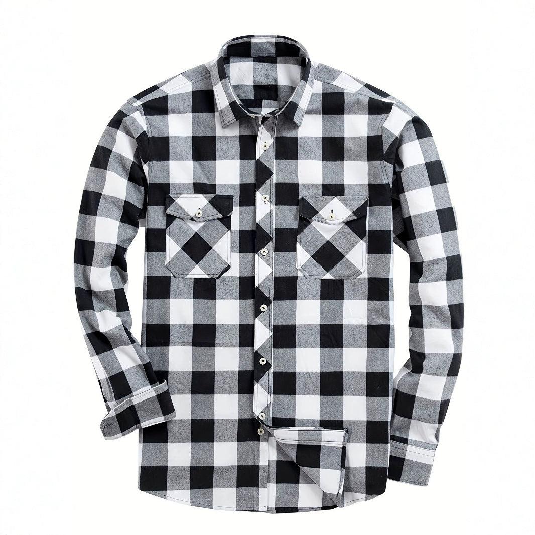 Men's Flannel Plaid Shirt – Relaxed Straight Cut