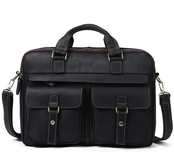 Men's Leather Briefcase – Structured Retro Business