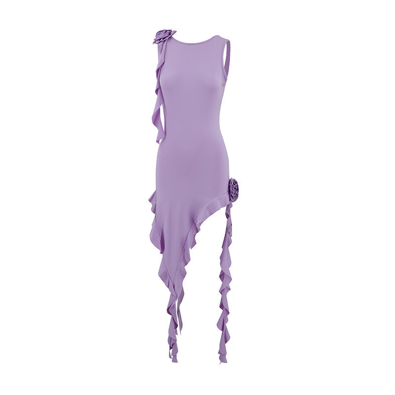 Women's Cover-Up Mini Dress – Sheer Ruffled Hem