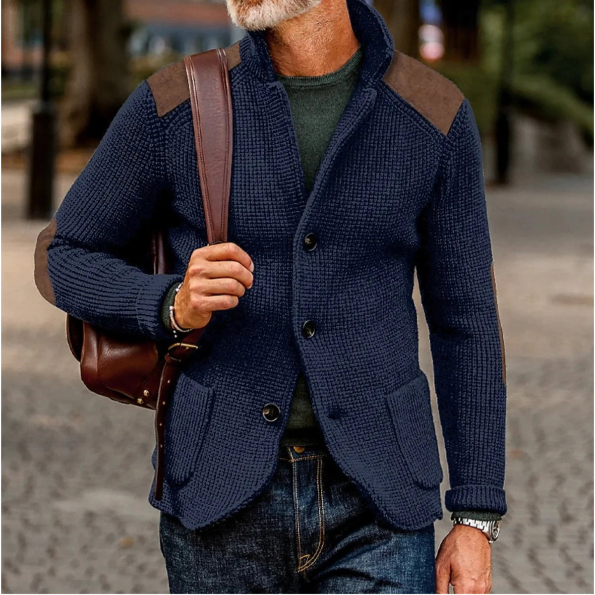 Men's Cardigan Jacket – Relaxed Retro Button-Front