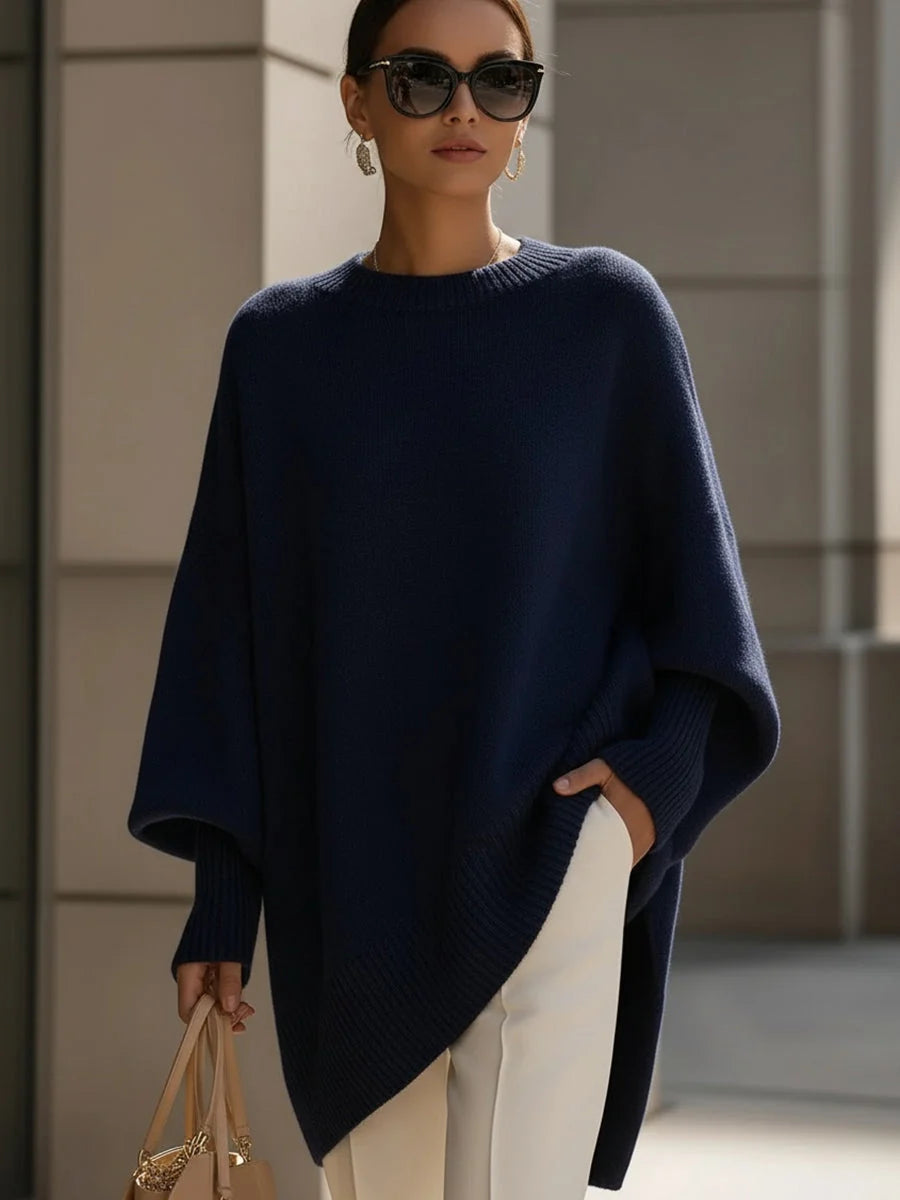Women's Oversized Knit Sweater – Chunky Crew Neck