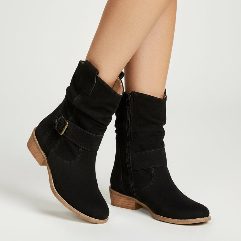 Women's Western Mid-Calf Boot – Pointed Toe Square Heel