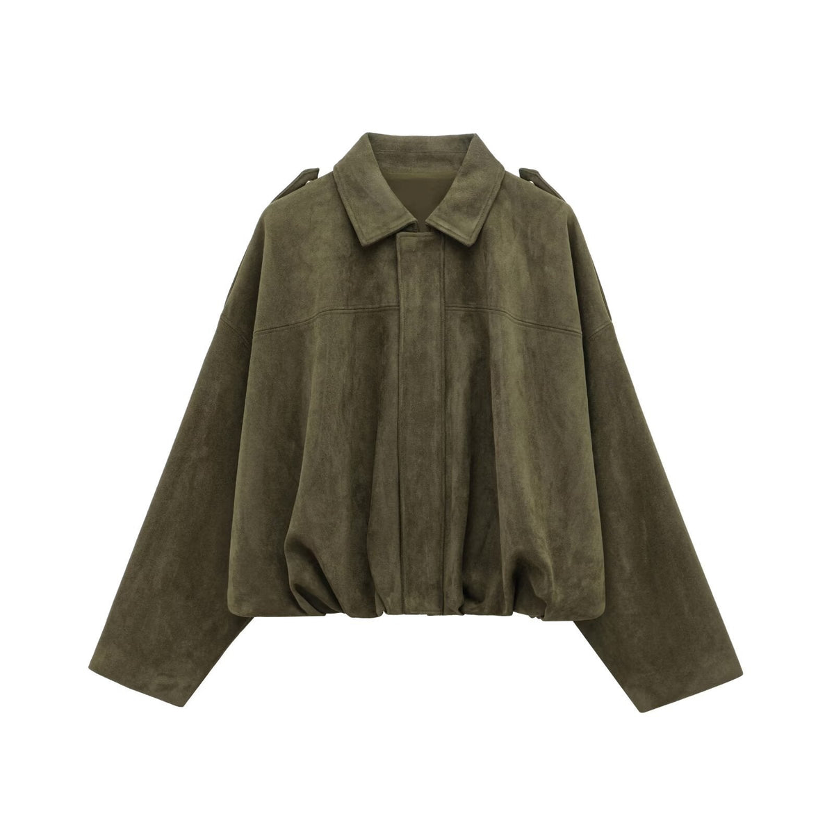 Men's Faux Suede Pilot Jacket – Straight Hip-Length Fit