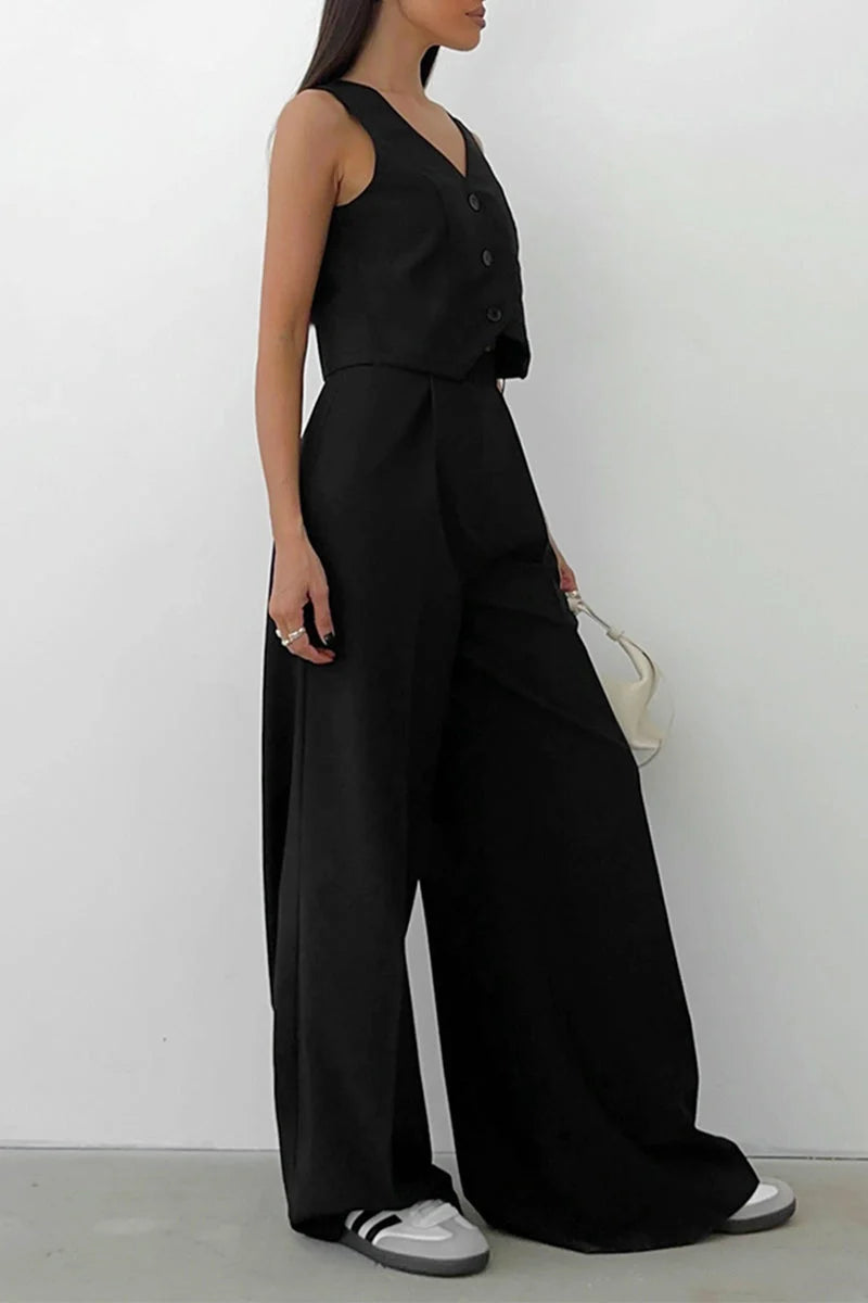 Women's Vest and Pants Set – Tailored Straight Leg