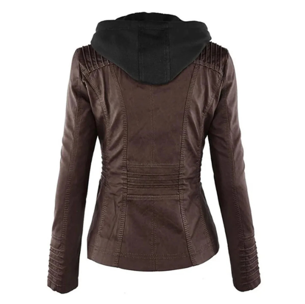 Women's Faux Leather Moto Jacket – Tailored Fitted Cut