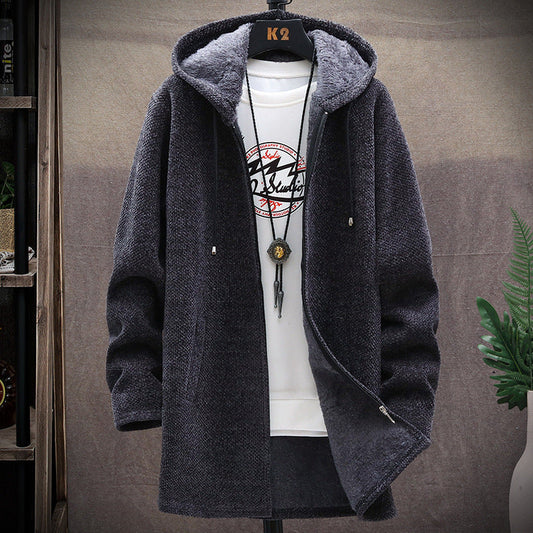 Men's Fleece-Lined Hooded Jacket – Relaxed Cardigan Fit