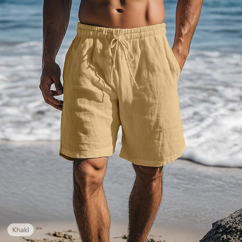 Men's Linen-Cotton Shorts – Straight Drawstring Fit