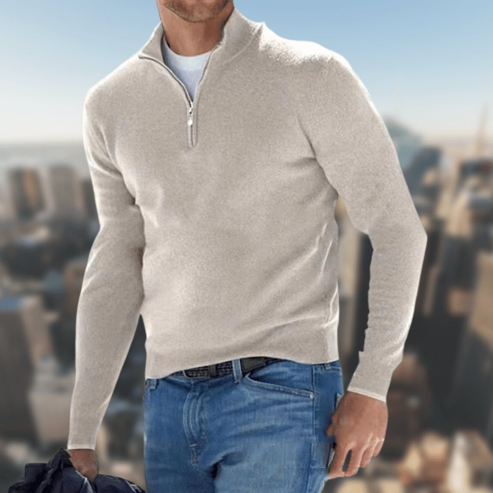 Men's Fine-Knit Sweater – Smooth Straight Fit