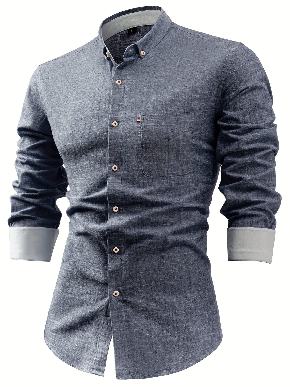 Men's Cotton-Linen Shirt – Straight Fit Long Sleeve