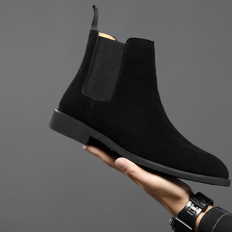 Men's Nubuck Leather Boot – Pointed Toe High-Top