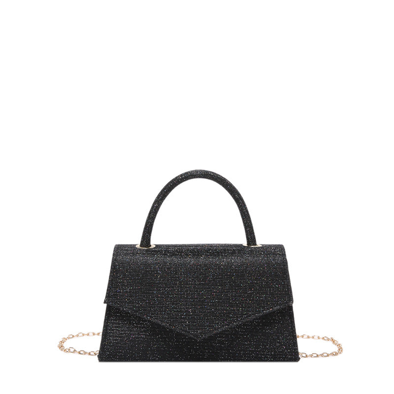 Women's Square Clutch Bag – Diamond-Effect Hard Shell