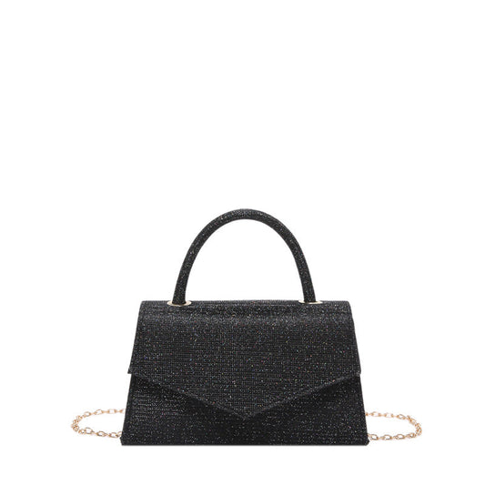 Women's Square Clutch Bag – Diamond-Effect Hard Shell