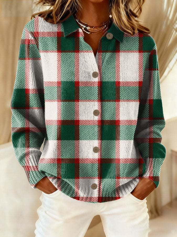 Women's Textured Knit Cardigan – Raised Retro Pattern