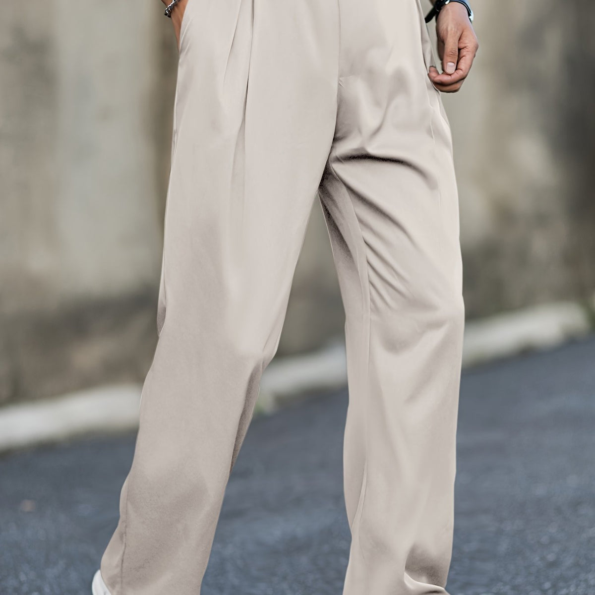 Men's Cropped Pants – High-Rise Stretch Straight Leg