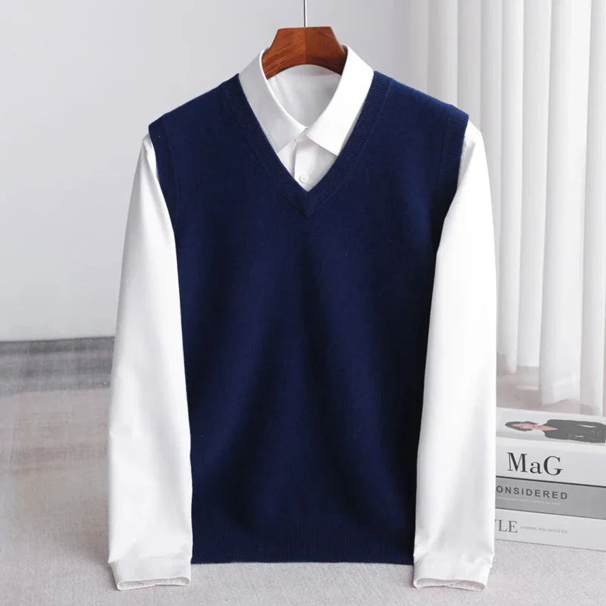 Men's Sweater Vest – Relaxed V-Neck Knit