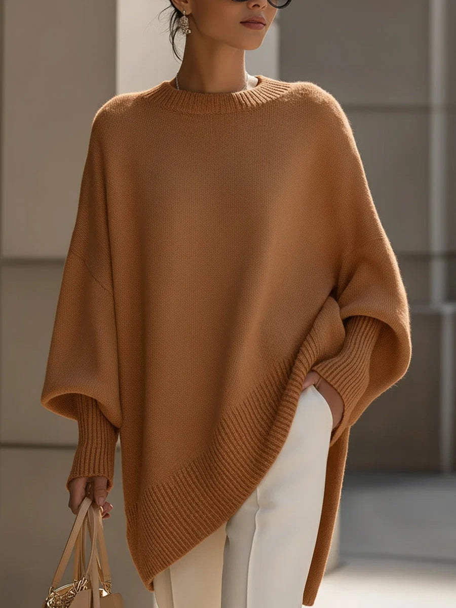 Women's Oversized Knit Sweater – Chunky Crew Neck