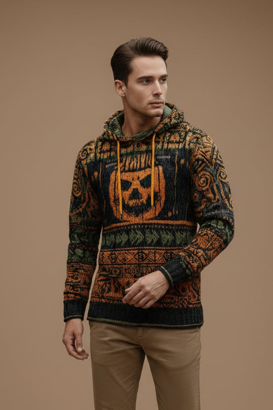 Unisex Halloween Graphic Sweater – 3D Print Loose Fit